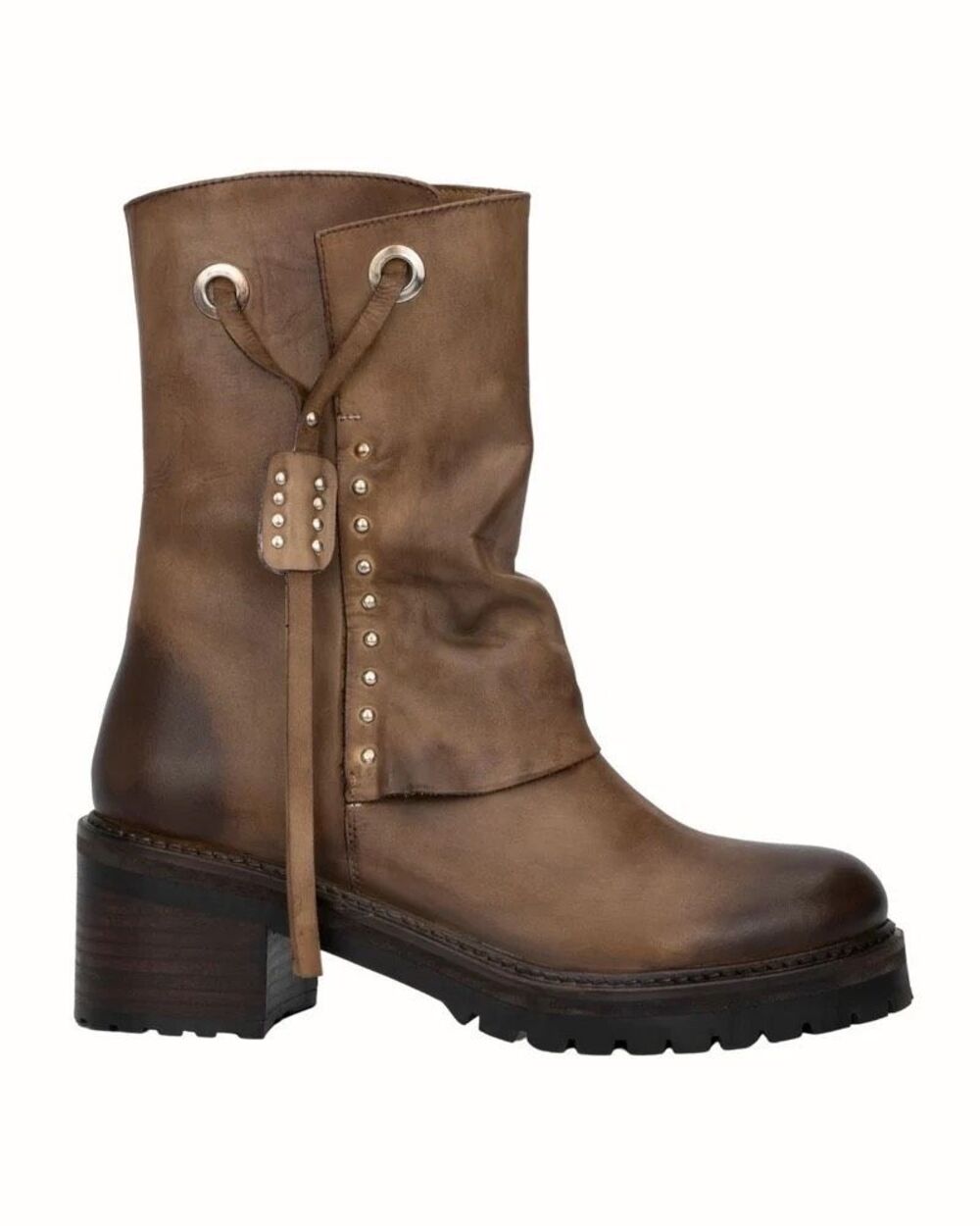 Vintage Foundry Co. Women's Leather Madeline Studded Ankle Boots Tan Size 9 NEW